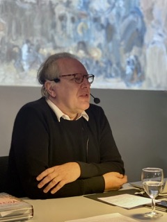 Eric Minin het Veltershof tijdens de lezing - Foto Stefaan Huysentruyt